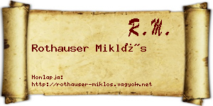 Rothauser Miklós névjegykártya